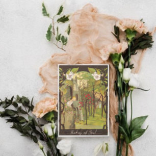 Vintage Little Princess in the Forest Note Card