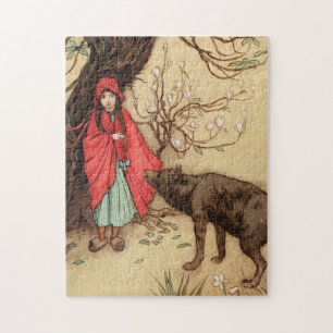Vintage Little Red Riding Hood And Wolf Jigsaw Puzzle