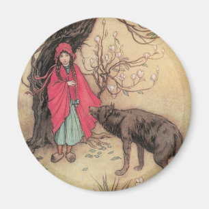 Vintage Little Red Riding Hood by Warwick Goble Magnet