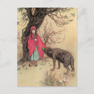 Vintage Little Red Riding Hood by Warwick Goble Postcard