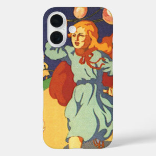 Vintage Little Red Riding Hood, Dog and Balloons iPhone 16 Case