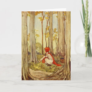 Vintage Little Red Riding Hood Greeting Card