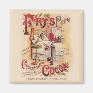Vintage Little Red Riding Hood Victorian Cocoa Magnet