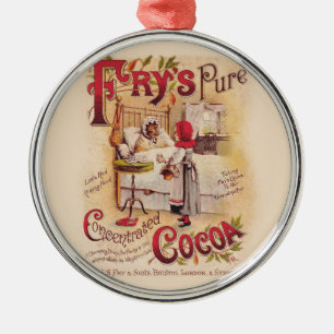 Vintage Little Red Riding Hood Victorian Cocoa Metal Tree Decoration