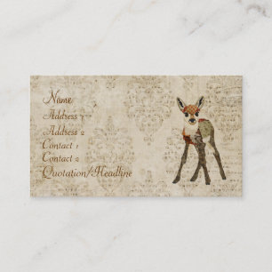 Vintage Little Rose Fawn Business Card