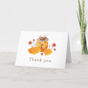 Vintage Little Wildflower Honey Bee Baby Shower  Thank You Card