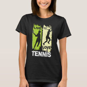 Vintage Live Love Tennis Player Sports Athlete Coa T-Shirt