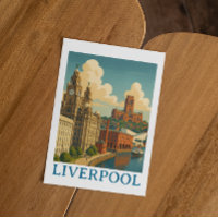 Vintage Liverpool England Travel City View