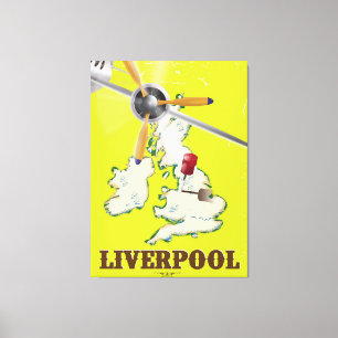 Vintage Liverpool Travel Poster Canvas Print