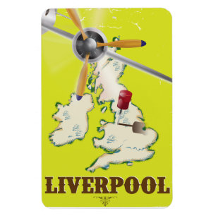 Vintage Liverpool Travel Poster Magnet