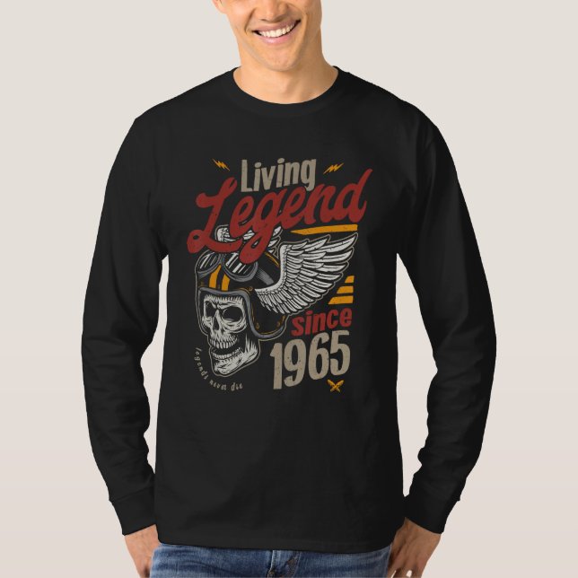 Vintage Living Legend Birthday Since 1965 T-Shirt (Front)