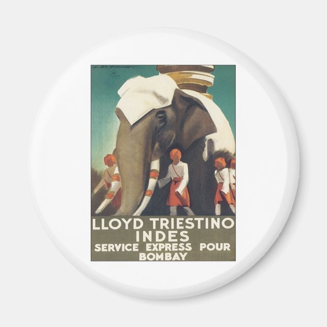 Vintage Lloyd Triestino India Magnet (Front)