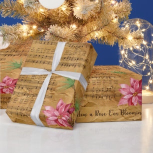 Vintage Lo, how A Rose E'er Blooming Christmas Wrapping Paper