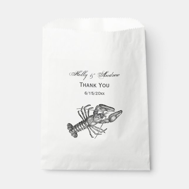 Vintage Lobster #1 Drawing Favour Bags (Front)