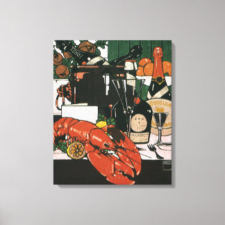Vintage Lobster Champagne; Fancy Elegant Party Canvas Print