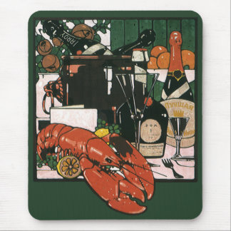 Vintage Lobster Champagne; Fancy Elegant Party Mouse Pad