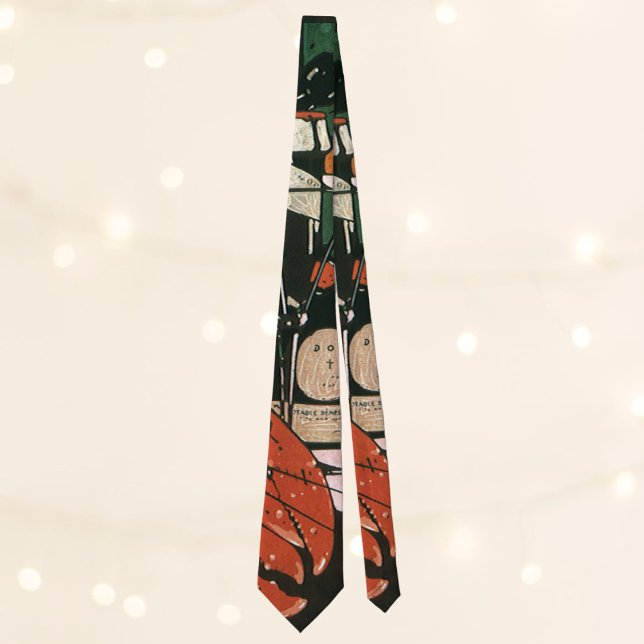 Vintage Lobster Champagne; Fancy Elegant Party Tie (Creator Uploaded)