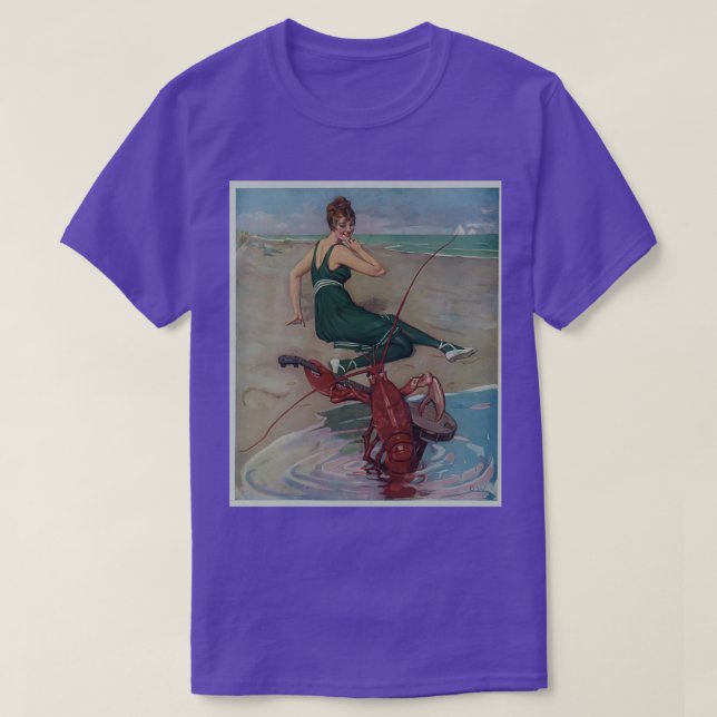Vintage Lobster Guitar Serenade Illustration 1914  T-Shirt (Design Front)