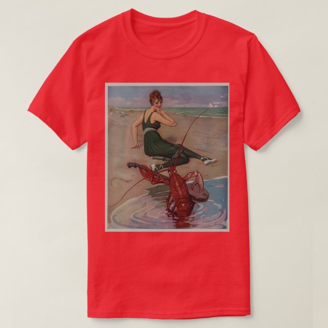 Vintage Lobster Guitar Serenade Illustration 1914  T-Shirt (Design Front)