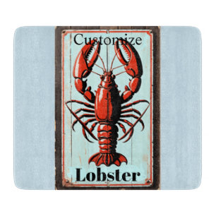 Vintage Lobster Sign Thunder_Cove Cutting Board
