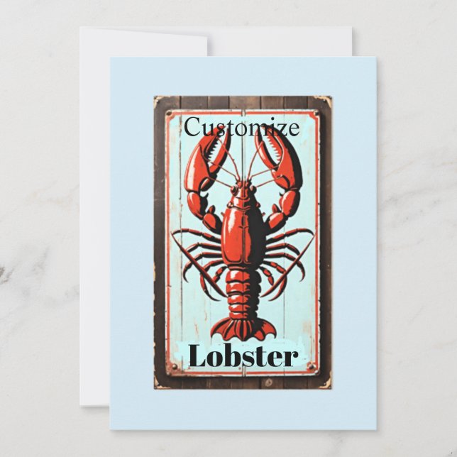 Vintage Lobster Sign Thunder_Cove Invitation (Front)