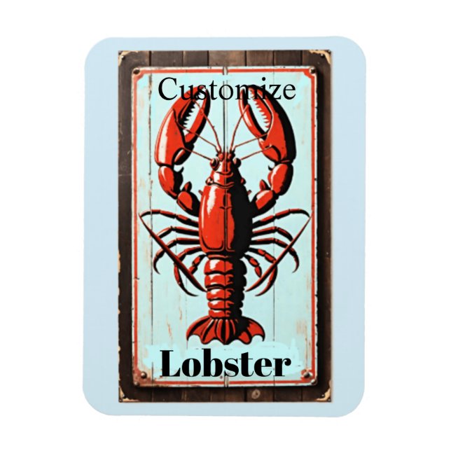 Vintage Lobster Sign Thunder_Cove Magnet (Vertical)