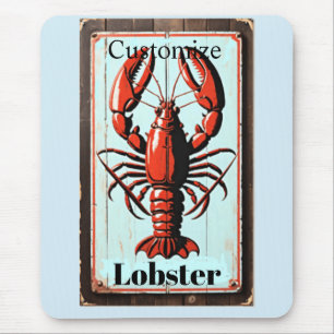 Vintage Lobster Sign Thunder_Cove Mouse Pad