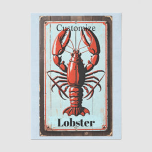 Vintage Lobster Sign Thunder_Cove Tissue Paper