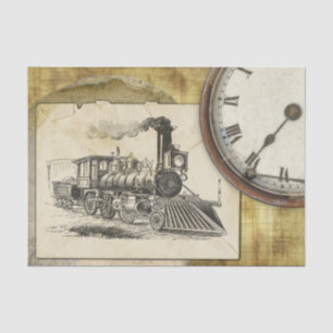 Vintage Locomotive Print Tissue Paper