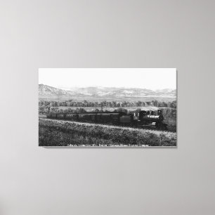 Vintage locomotive, Rocky Mountains Colorado  Canvas Print