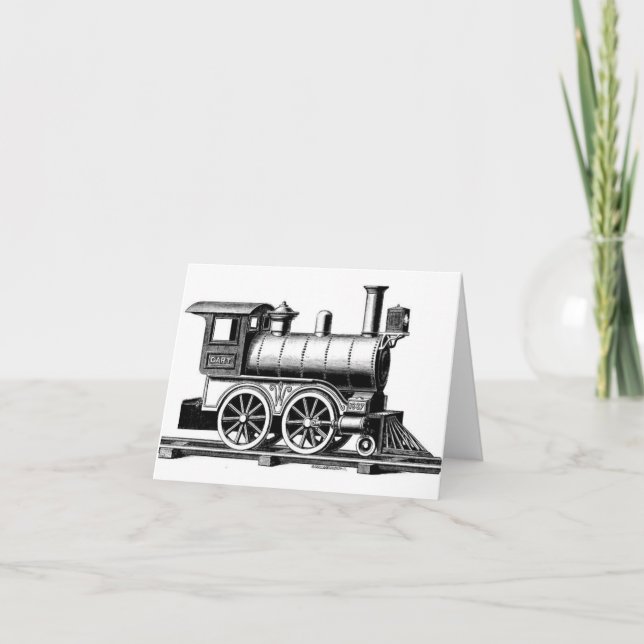 Vintage Locomotive  Thank You Card (Front)