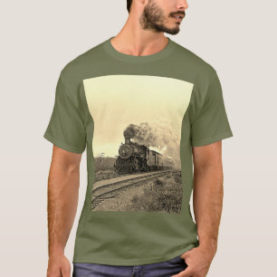 Vintage Locomotive Train Birthday khaki Travel T-Shirt