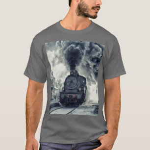 Vintage Locomotive Train Birthday khaki Travel T-Shirt