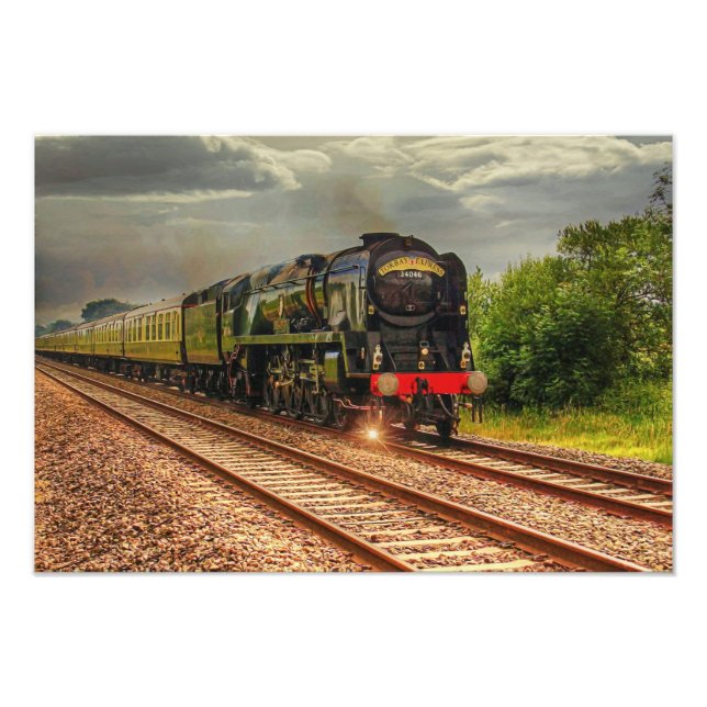 Vintage Locomotive Train Countryside Photo Print (Front)