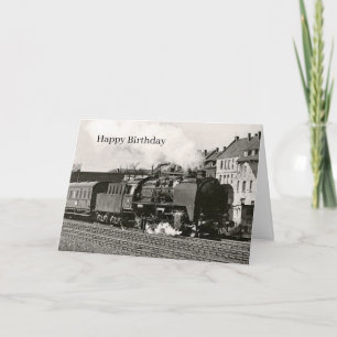 Vintage Locomotive Train Railway Black Travel Card