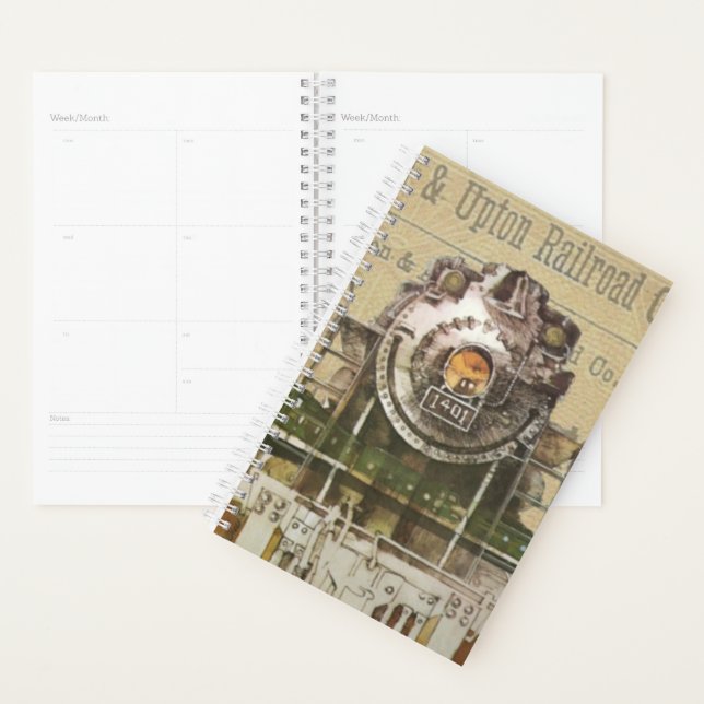 Vintage Locomotive Train Steam Engine Railroad Planner (Display)