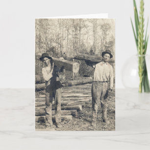 vintage loggers photo card