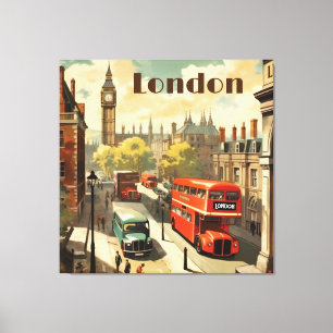 Vintage London Big Ben Custom Text Canvas Print