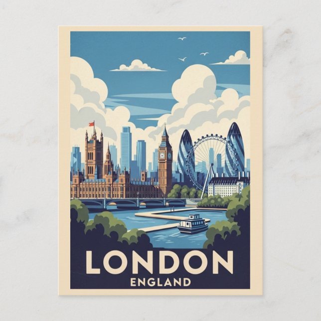 Vintage London Britain British Landmark Travel Postcard (Front)