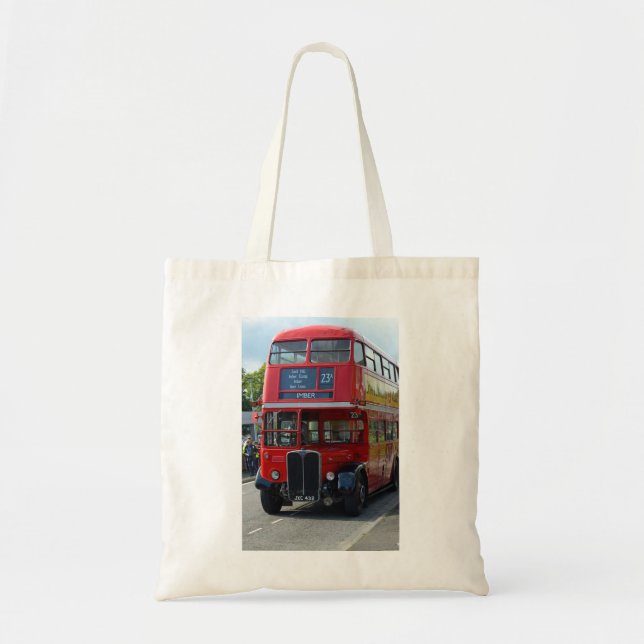 Vintage London Bus Tote Bag (Front)