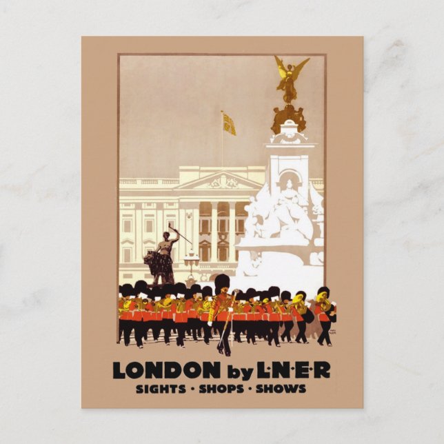 Vintage London England by Railway Travel Postcard (Front)