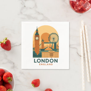 Vintage London England Napkins – Retro Big Ben