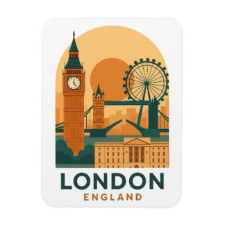 Vintage London England Travel Magnet | Retro City