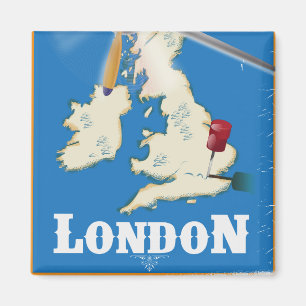 Vintage London, England Travel Poster Magnet