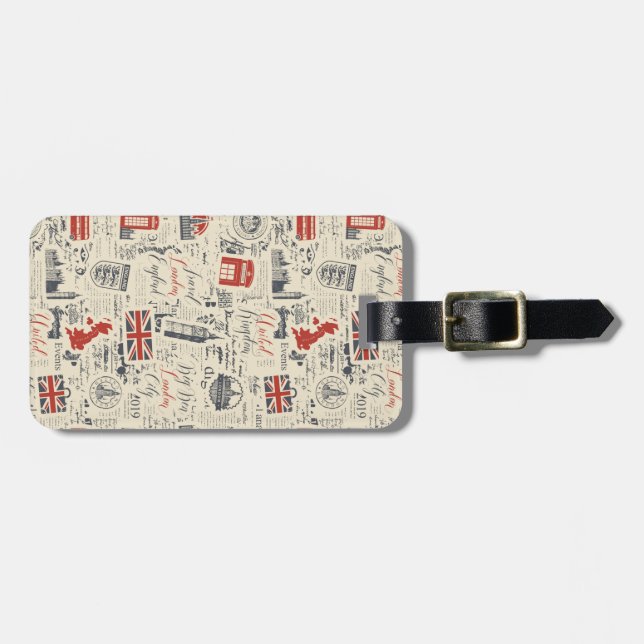 Vintage London Luggage Tag (Front Horizontal)