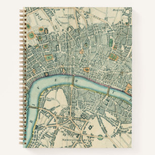 Vintage London Map Lined Notebook