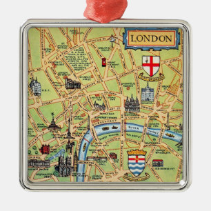 Vintage London Map Ornament