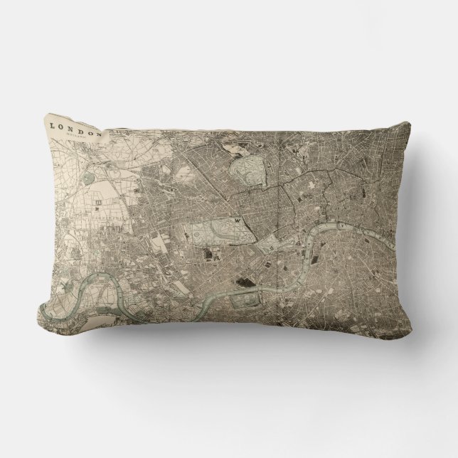 Vintage London Map Pillow (Front)