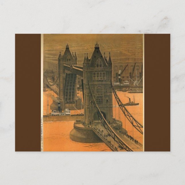 Vintage London Paris Railroad Travel Advertisement Postcard (Front)