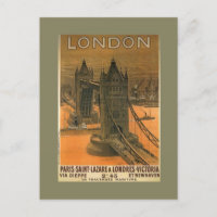 Vintage London Paris Railroad Travel Advertisement